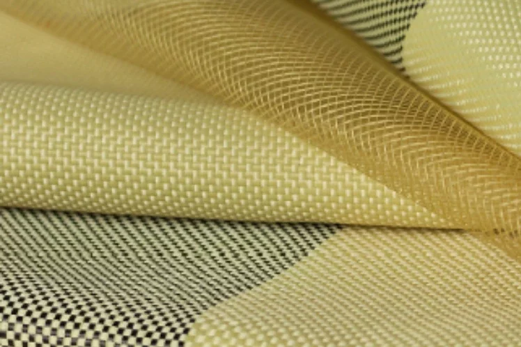 gelbes Aramid - Kunststoffgewebe